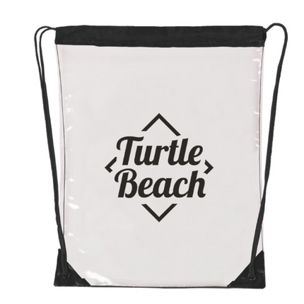 Diamond Clear PVC Drawstring Backpack-14"W x 18"H