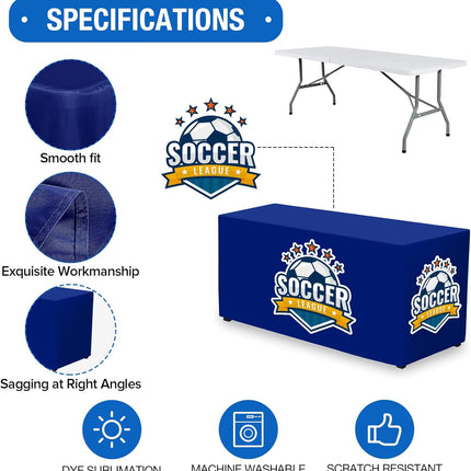 Fitted Table Cover/Cloth, 6' - Full Color Printing-top and 4-sides