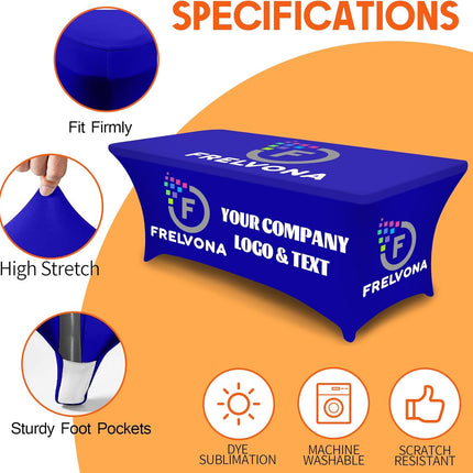 Classic Stretch Table Cover, 8' - Full Color Printing-top and 4-sides