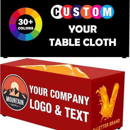 Fitted Table Cover/Cloth, 6' - Full Color Printing-top and 4-sides