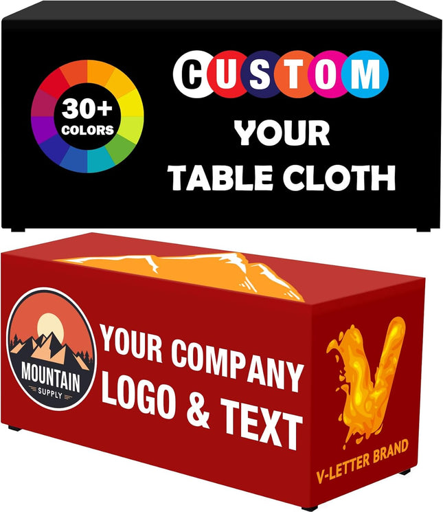 Fitted Table Covers/Cloth, 8' - Full Color Printing-top and 4-sides