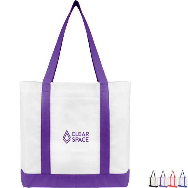 Colored Trim Non-Woven Tote-18"W x 14"H